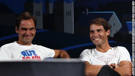 Roger Federer (left) and Rafa Nadal have both pledged money to Australia&#39;s bushfire relief. 