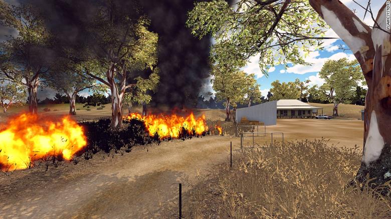 Un escenario de incendios en realidad virtual, creado por FLAIM Systems.