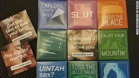 State health officials are distributing Utah-themed condoms statewide as part of an HIV awareness campaign.
