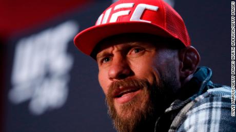 Welterweight fighter Donald Cerrone responds to a question during the UFC 246&#39;s media day on January 16, 2020 in Las Vegas, Nevada.