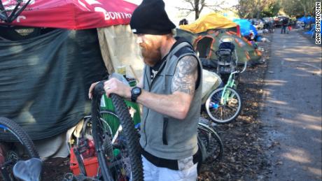 Bicycle Dave, as he&#39;s known, builds bikes out of spare parts.