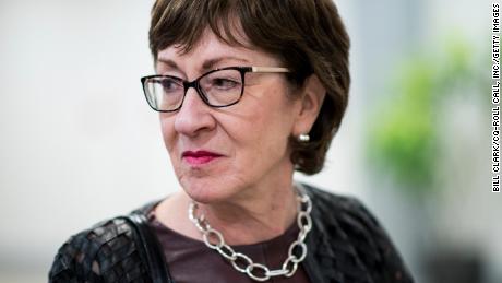 Sen. Susan Collins, R-Maine, arrives in the Capitol for a vote on Wednesday, Dec. 11, 2019. 