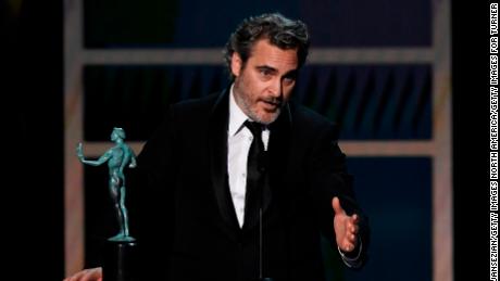 Joaquin Phoenix onstage during the 26th Annual Screen Actors Guild Awards (Photo by Kevork Djansezian/Getty Images for Turner)