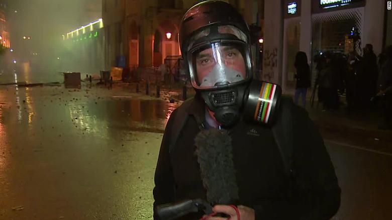 Protesters and police clash for second night in Beirut