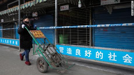 The closed Huanan Seafood Wholesale Market has been linked to the coronavirus outbreak in China.
