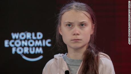 Greta Thunberg, climate activist, pauses during a panel session on the opening day of the World Economic Forum (WEF) in Davos, Switzerland, on Tuesday, Jan. 21, 2020. World leaders, influential executives, bankers and policy makers attend the 50th annual meeting of the World Economic Forum in Davos from Jan. 21 - 24. Photographer: Jason Alden/Bloomberg via Getty Images