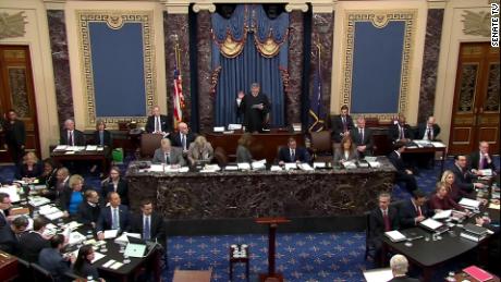 Supreme Court Chief Justice John Roberts presides over the Senate impeachment trial on Tuesday, January 21.