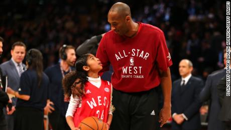 Bryant, pictured with his daughter Gianna, made his last of 18 All-Star games in his retirement year in 2016.