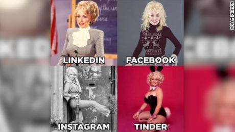 That 'LinkedIn, Facebook, Instagram, Tinder' meme was started by none other than Dolly Parton