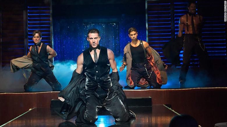 Channing Tatum (center) in one of the  &quot;Magic Mike&quot; films. 