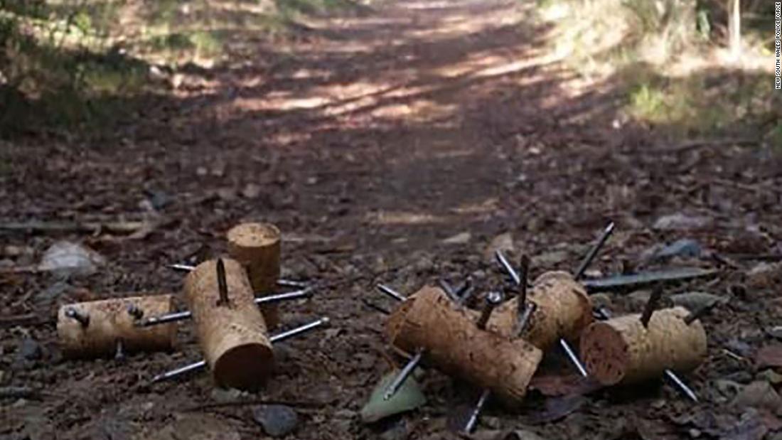An Australian runner found dangerous spikes hidden on a popular nature  trail
