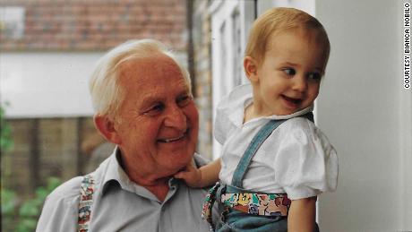 Bianca Nobilo and her grandfather in 1992. 