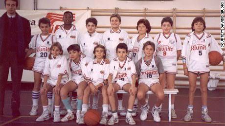 Bryant&#39;s &#39;Cantine Riunite&#39; youth team in the early 1990&#39;s in Reggio Emilia, Italy. Bryant is in the top row, third from the left.