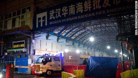 The Huanan Seafood Wholesale Market in the city of Wuhan was shut down in early January following an outbreak of coronavirus cases.
