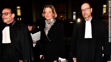 Delphine Boel with her lawyers arriving to court on December 13, 2019 in Brussels.