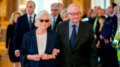 Queen Paola and King Albert II of Belgium in Brussels on May 22, 2016.