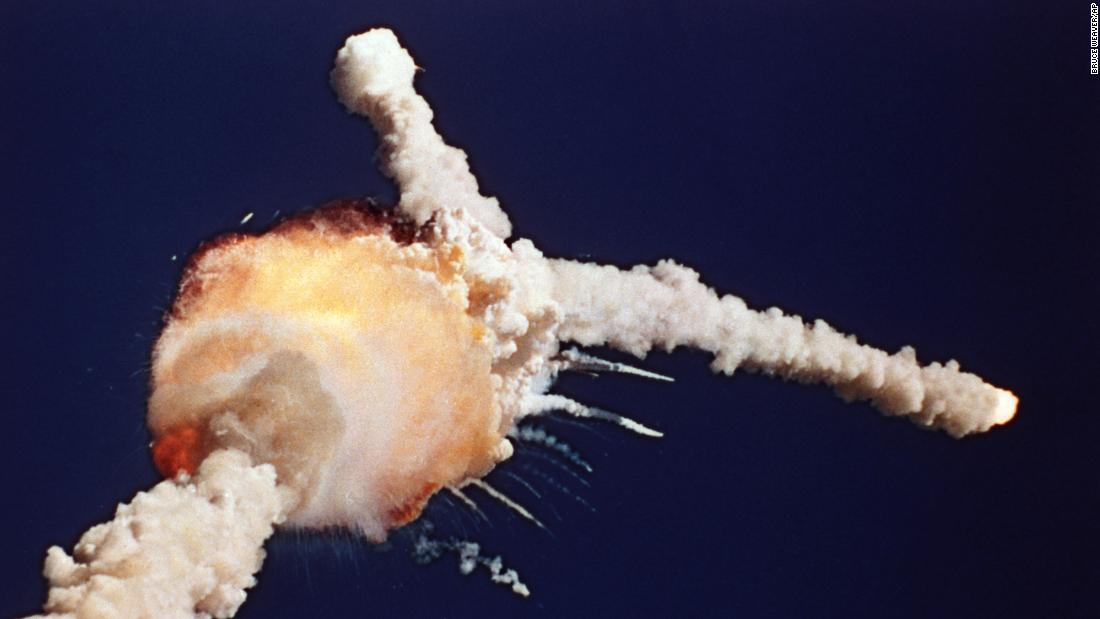 The space shuttle Challenger appeared to have exploded after a fireball ignited.