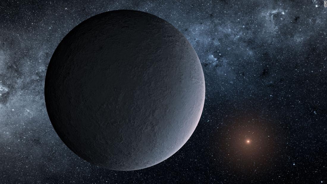 This illustration shows an &quot;iceball&quot; exoplanet found by Spitzer.
