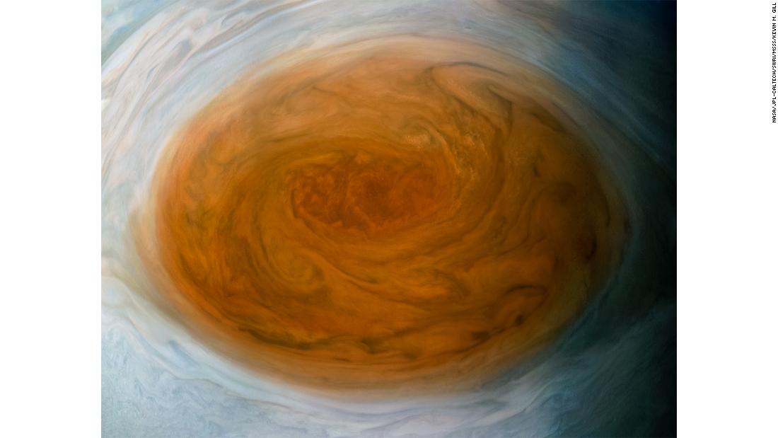 &quot;Jupiter Great Red Spot&quot; -- A composite view of Jupiter&#39;s Great Red Spot made using imagery captured by the Juno spacecraft on Perijove 7.