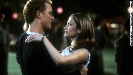 Matthew McConaughey dances with Jennifer Lopez in a scene from the film &#39;The Wedding Planner&#39;, 2001. (Photo by Columbia Pictures/Getty Images)