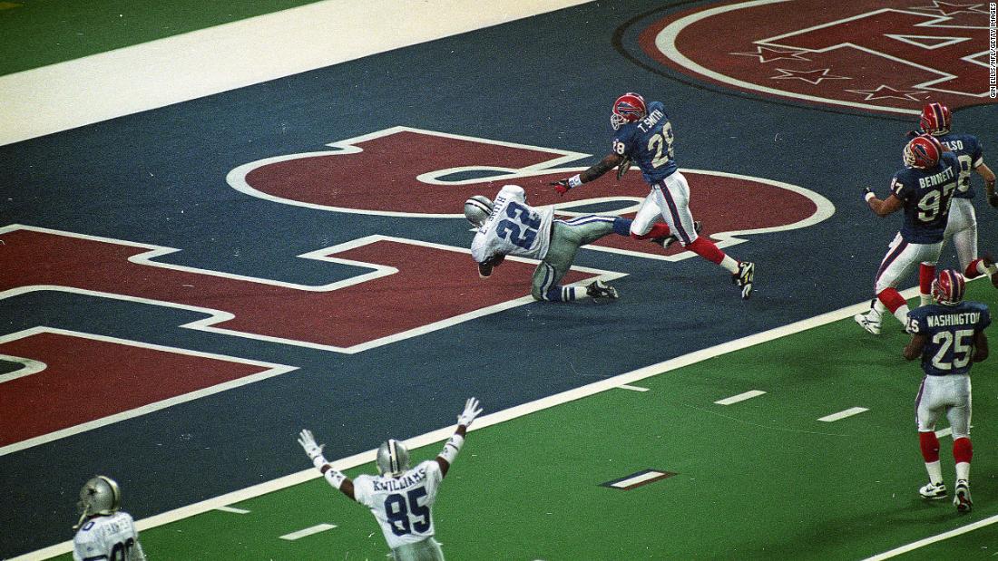 &lt;strong&gt;Super Bowl XXVIII (1994):&lt;/strong&gt; Dallas running back Emmitt Smith scores against Buffalo in Super Bowl XXVIII. Smith rushed for 132 yards and three touchdowns as Dallas won 30-13 in a Super Bowl rematch from one year earlier.