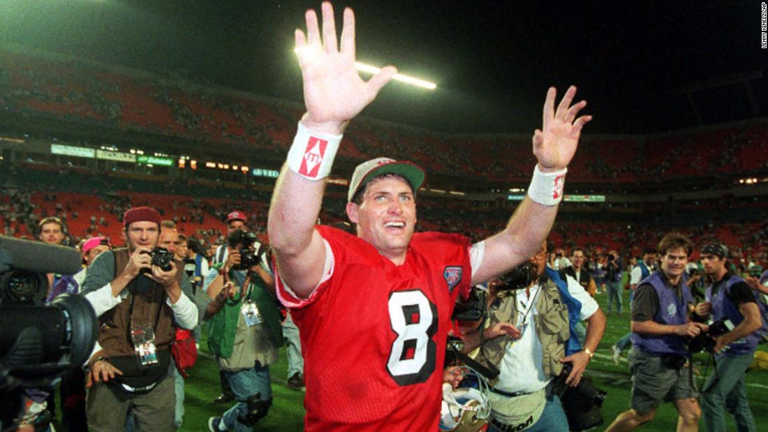&lt;strong&gt;Super Bowl XXIX (1995):&lt;/strong&gt; After serving as Joe Montana&#39;s backup for several years, San Francisco quarterback Steve Young got his moment to shine in 1995. Young threw for a Super Bowl-record six touchdowns as the 49ers defeated the San Diego Chargers 49-26.