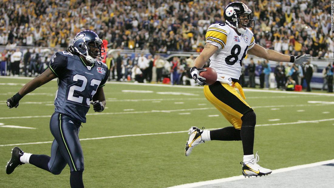 &lt;strong&gt;Super Bowl XL (2006):&lt;/strong&gt; Pittsburgh wide receiver Hines Ward struts into the end zone during the Steelers&#39; 21-10 victory over Seattle. Ward had 123 yards on five catches as the Steelers won their first Super Bowl since 1980. 
