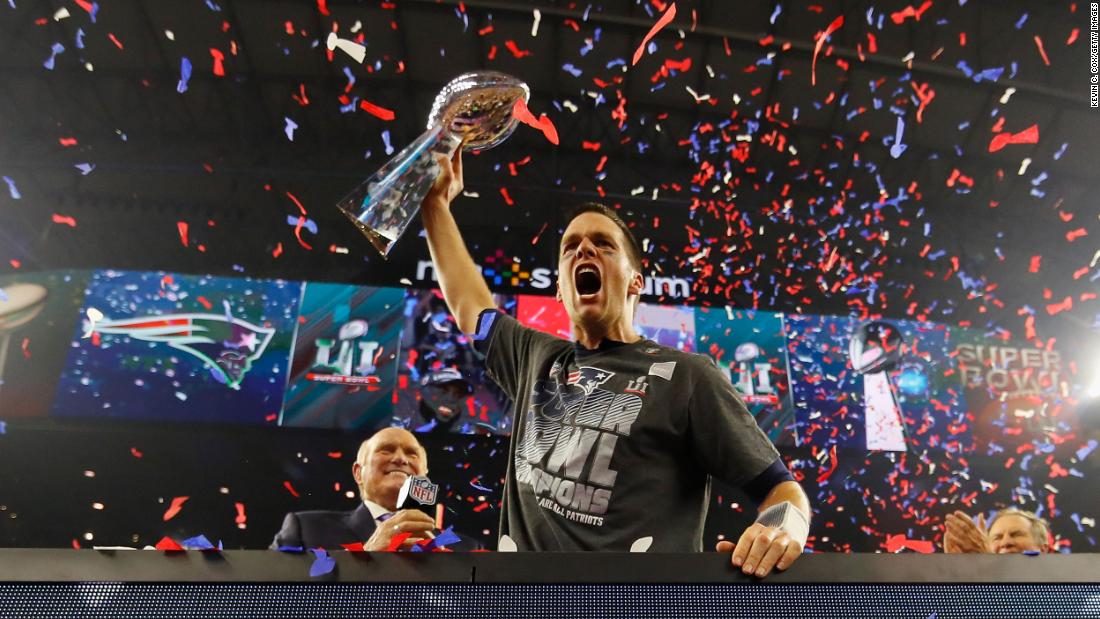&lt;strong&gt;Super Bowl LI (2017):&lt;/strong&gt; Tom Brady threw for a Super Bowl-record 466 yards as New England completed the biggest comeback in Super Bowl history. The Patriots trailed Atlanta 28-3 in the third quarter but rallied to win in overtime. It was Brady&#39;s fourth MVP award.