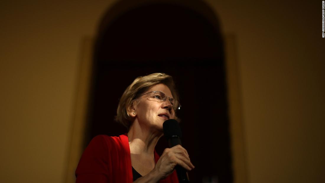 US Sen. Elizabeth Warren speaks at a campaign event in Ames, Iowa, on Sunday, February 2.