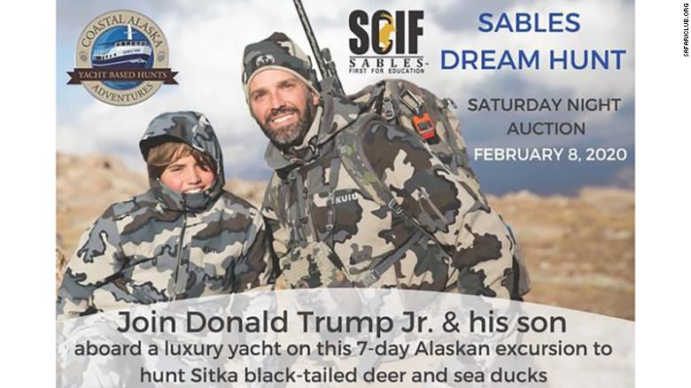 An advert for the hunt with Donald Trump Jr.