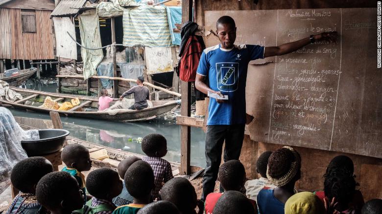A classroom session at a private school  in the Makoko on March 1, 2019.