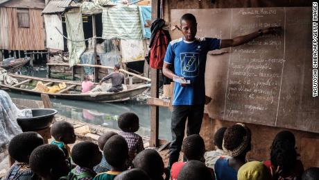 A classroom session at a private school  in the Makoko on March 1, 2019.