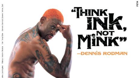 Dennis Rodman poses for PETA. 