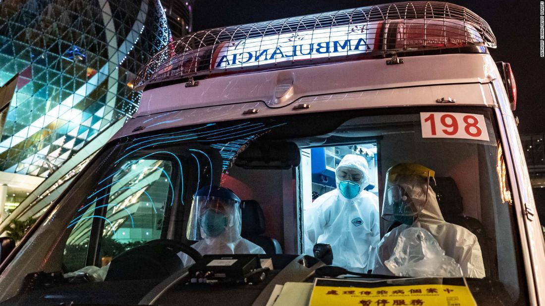 An ambulance stops at a traffic light in front of the Grand Lisboa Hotel in Macao. The virus turned China&#39;s gambling mecca &lt;a href=&quot;http://www.cnn.com/2020/02/03/asia/china-virus-macao-gambling-intl-hnk/index.html&quot; target=&quot;_blank&quot;&gt;into a ghost town.&lt;/a&gt;