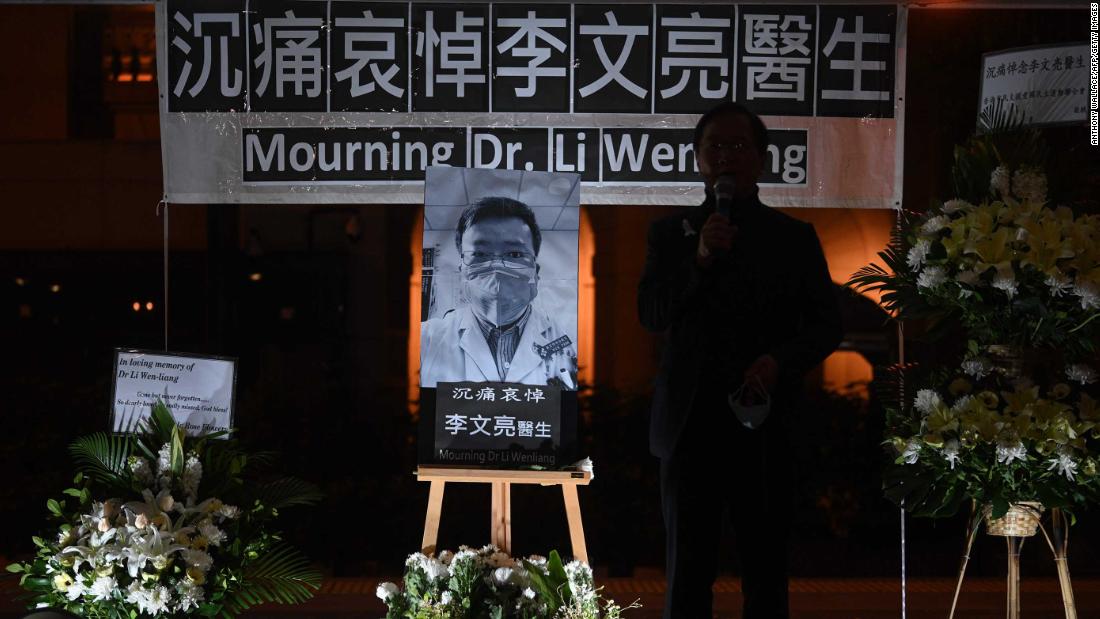 People in Hong Kong attend a vigil February 7 for &lt;a href=&quot;http://edition.cnn.com/2020/02/07/asia/china-doctor-death-censorship-intl-hnk/index.html&quot; target=&quot;_blank&quot;&gt;whistleblower doctor Li Wenliang. &lt;/a&gt;Li, 34, died in Wuhan after contracting the virus while treating a patient.