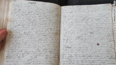 A page of Tomlinson&#39;s diary. Credit: The University of Oxford
