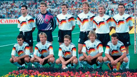 Klinsmann (bottom row, second from the right) won the 1990 FIFA World Cup with West Germany, a feat he was unable to replicate as manager of a unified Germany in 2006.