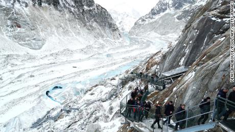 Like many of the world&#39;s glaciers, France&#39;s Mer de Glace is melting rapidly due to clmate change.
