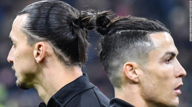 Cristiano Ronaldo and Zlatan Ibrahimovic cross paths prior to the Italian Cup semifinal.