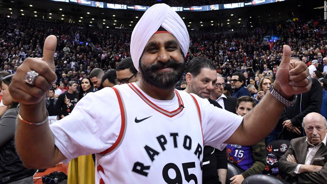 Someone just created giant Nav Bhatia Superfan heads to cheer on the Raptors