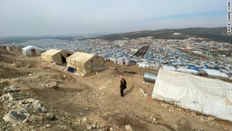 Once independent from each other, the camps along the border with Turkey have sprawled into a massive city of semi-permanent structures. 