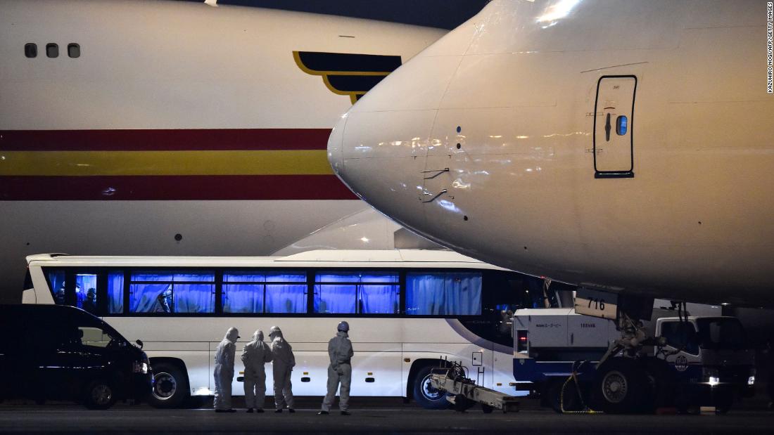 Buses carrying American passengers arrive at the Haneda Airport in Tokyo on February 17, 2020. The passengers &lt;a href=&quot;https://www.cnn.com/2020/02/17/health/diamond-princess-american-evacuees-flight/index.html&quot; target=&quot;_blank&quot;&gt;were leaving the quarantined Diamond Princess cruise ship&lt;/a&gt; to be repatriated to the United States.