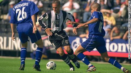 Craig Ramage (center) is seen in action for Notts County against Millwall in 2000.