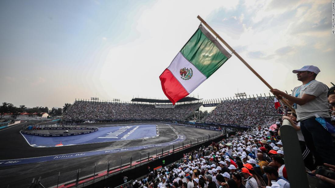 A huge crowd reported to number about 100,000 turned out to watch the electric racing series.