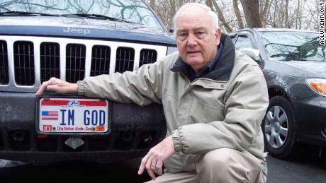 Image result for A man was awarded over $150K after he was denied a license plate that read 'IM GOD'