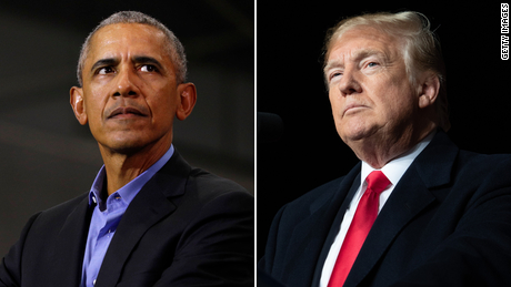 Obama and Trump face off over claims of strong economy