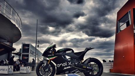 An Energica electric motorcycle. 