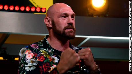 LOS ANGELES, CA - JANUARY 25: Tyson Fury poses during a news conference with Tyson Fury at Fox Studios on January 25, 2020 in Los Angeles, California. (Photo by Kevork Djansezian/Getty Images)