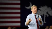 Steyer speaks at an event in the countryside town hall on Monday February 10, 2020, in Rock Hill, South Carolina.