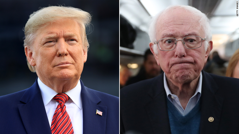 2020 election: Trump congratulates Bernie Sanders on Nevada ...